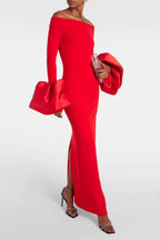 Virginia Off Shoulder Oversized Cuffs Maxi Dress — VELOU