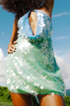 Mini Vestido Halter Con Lentejuelas — VELOU