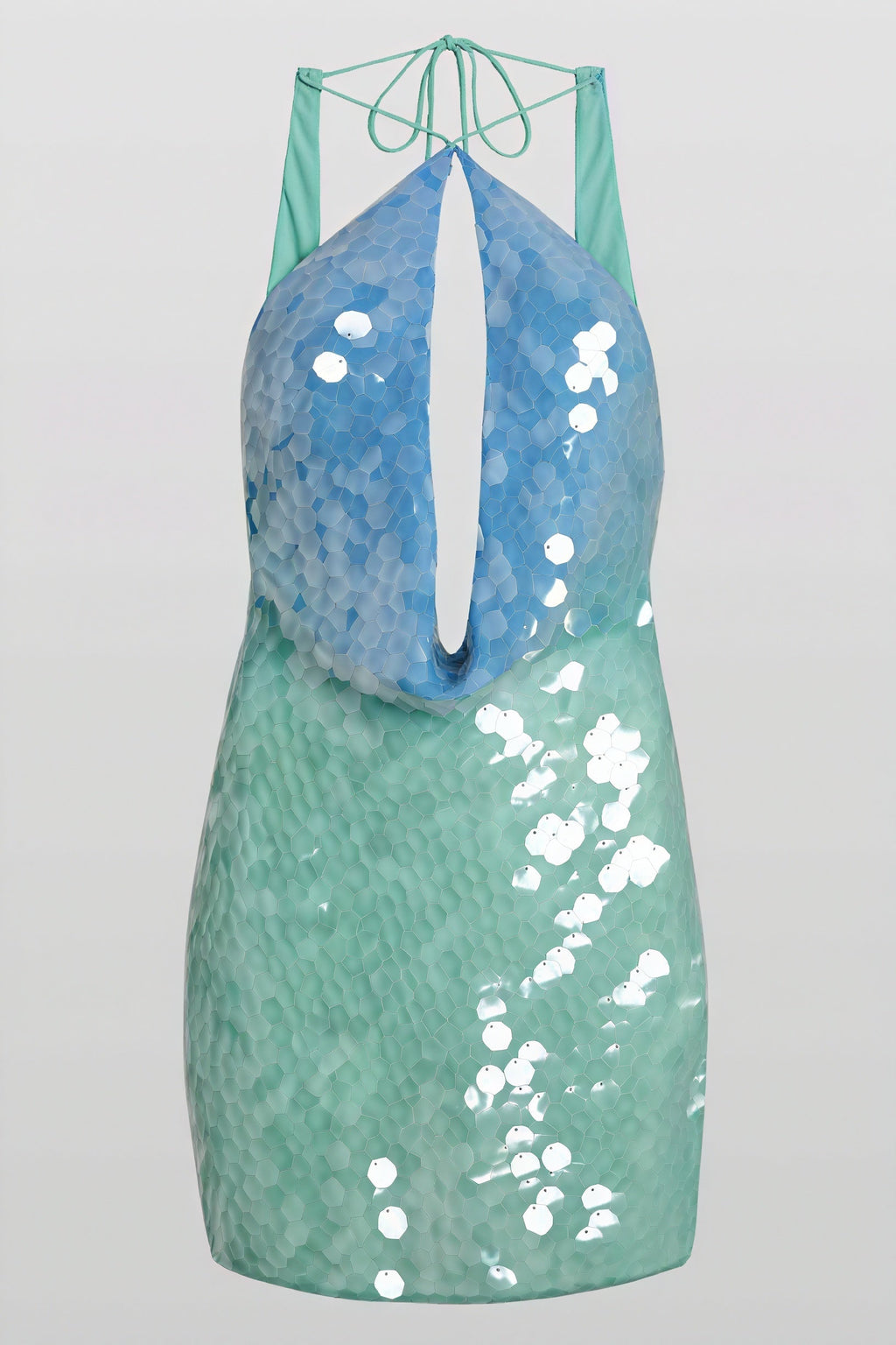 Mini Vestido Halter Con Lentejuelas — VELOU