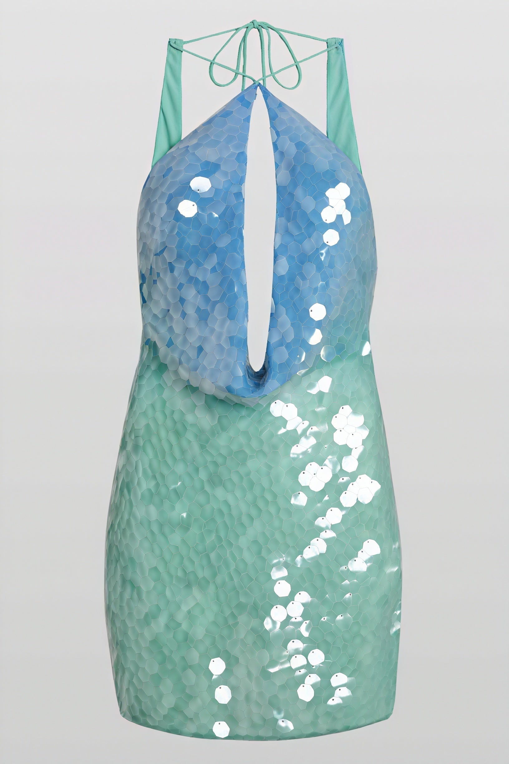 Mini Vestido Halter Con Lentejuelas — VELOU