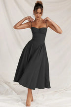 Vestido Midi Plisado – Cuerpo Estructurado Con Bolsillos — VELOU