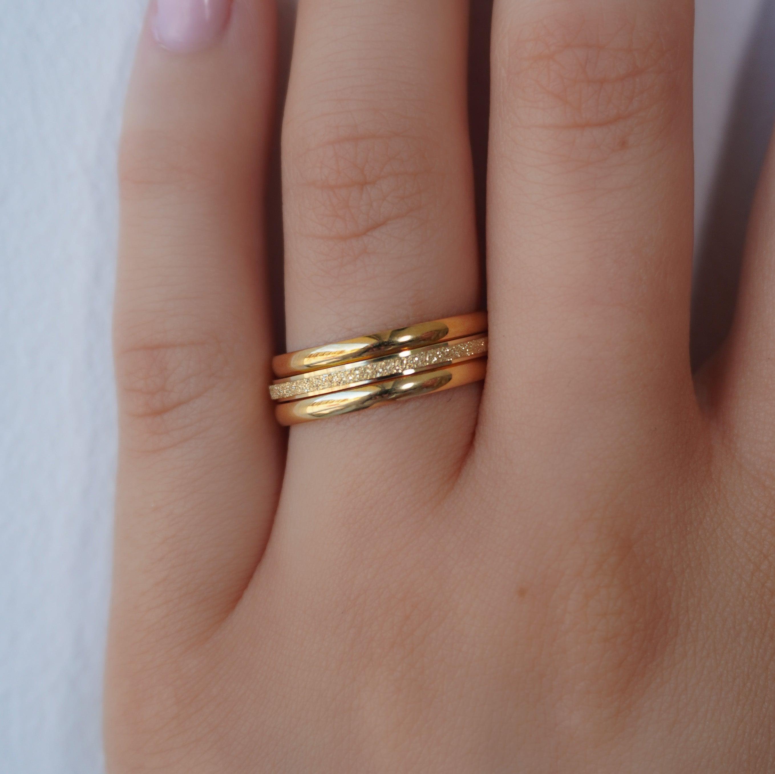 Sienna Shimmer Three-Ring Set