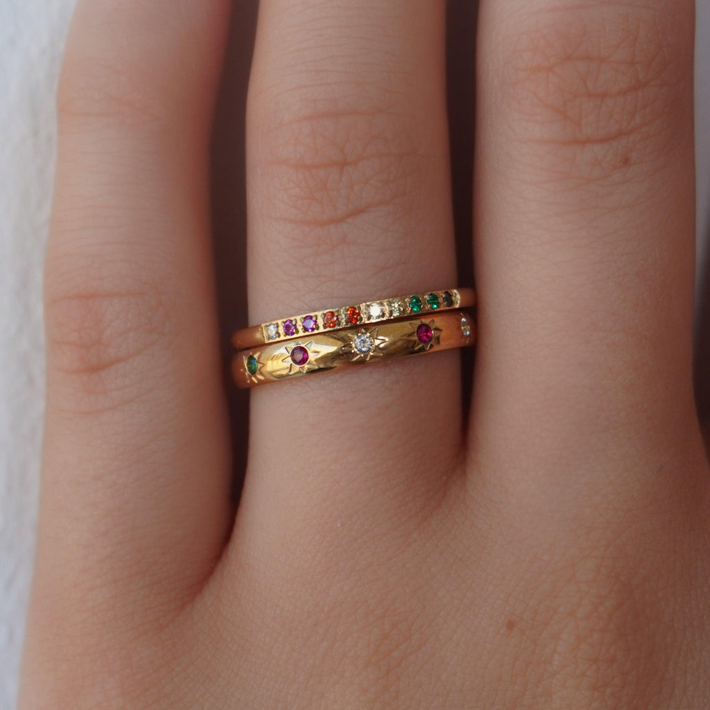 Romy Rainbow Pavé Ring Set