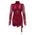 Talía Asymmetric Ruched Mini Dress — VELOU
