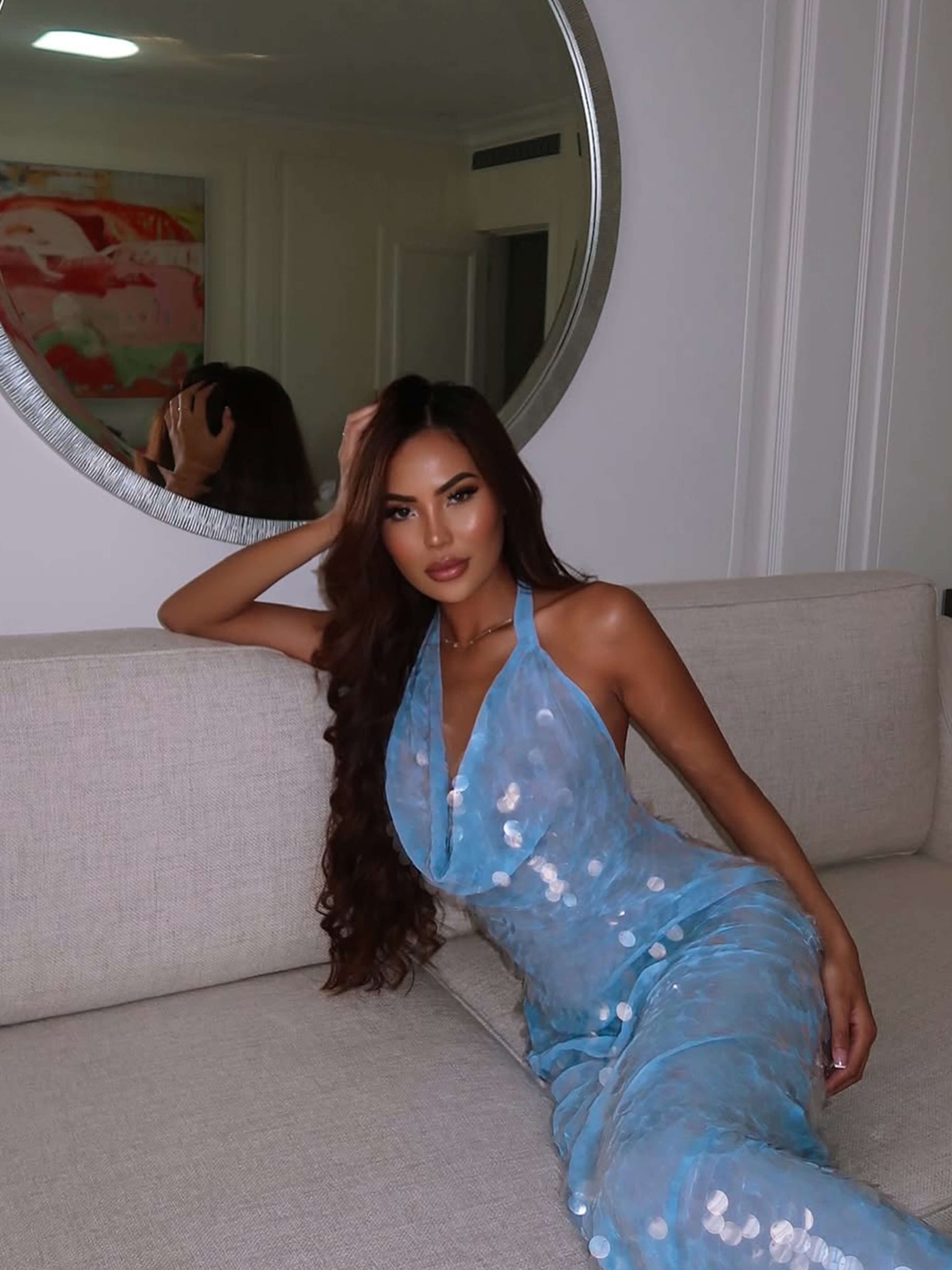 Suzy | Women's Sleeveless Sequin Maxi Summer Dress — VELOU