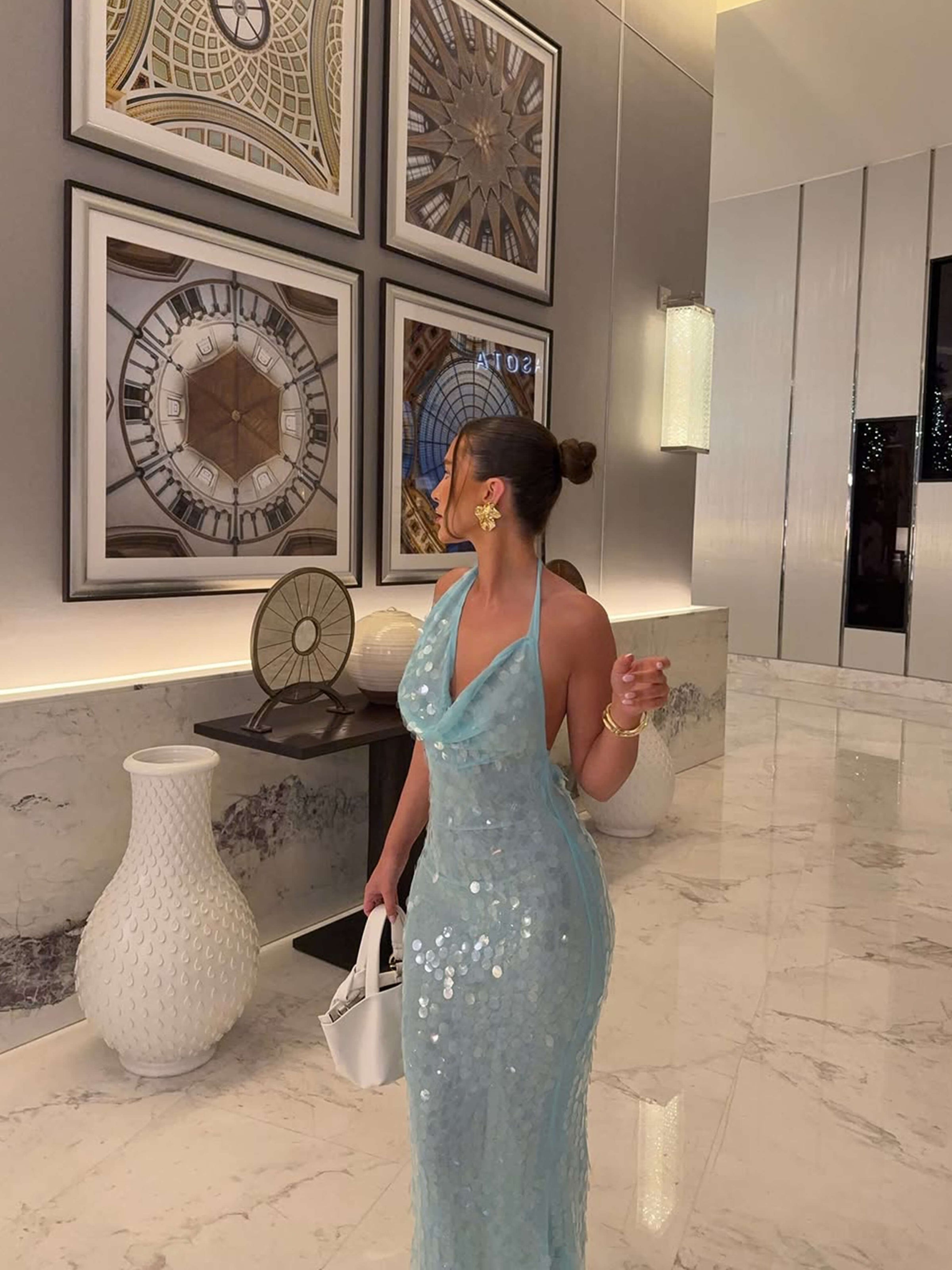 Suzy | Women's Sleeveless Sequin Maxi Summer Dress — VELOU