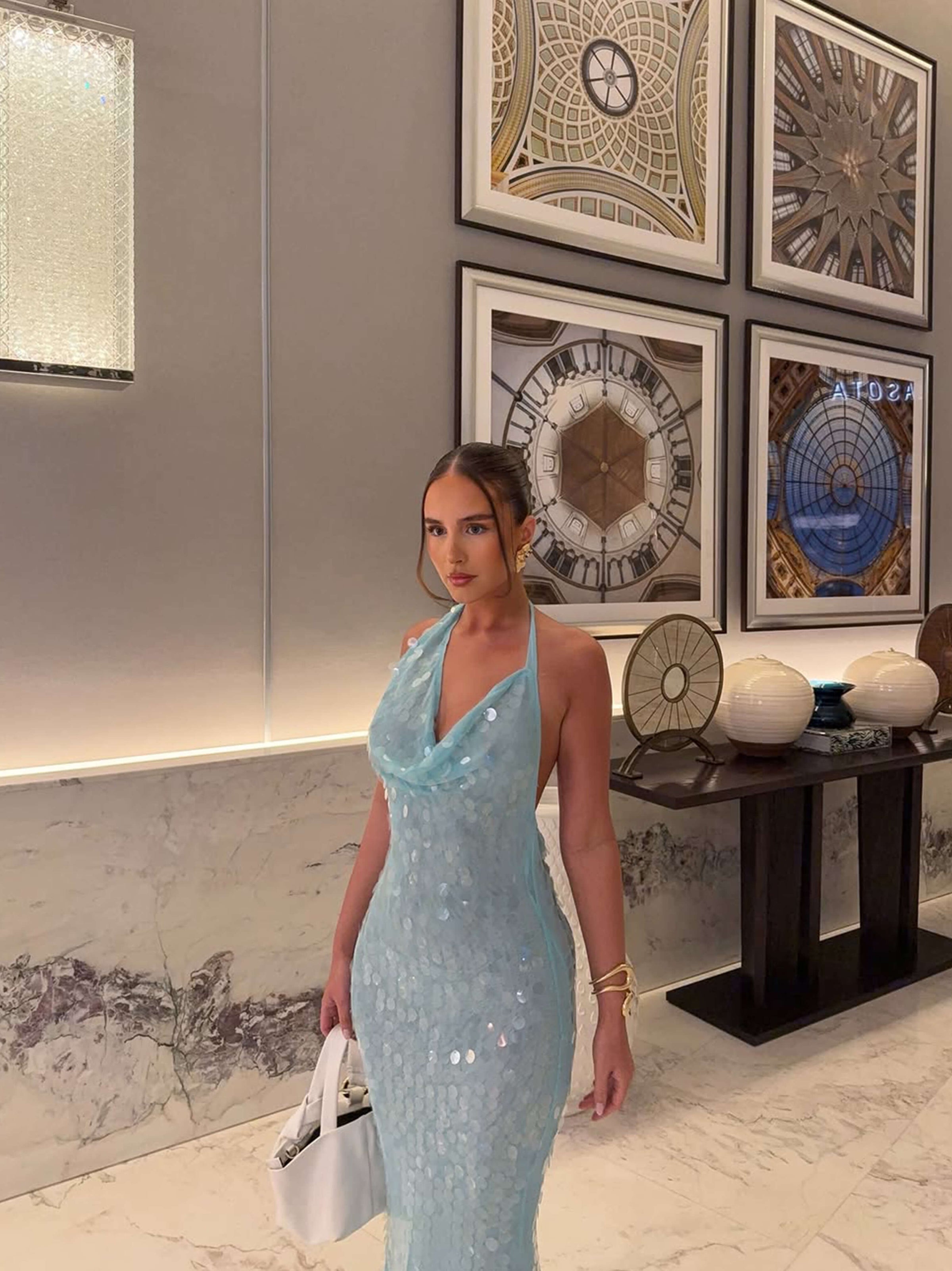 Suzy | Women's Sleeveless Sequin Maxi Summer Dress — VELOU