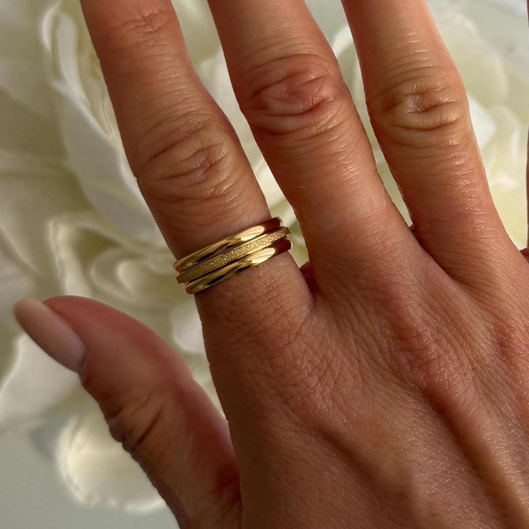 Sienna Shimmer Three-Ring Set