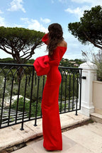Virginia Off Shoulder Oversized Cuffs Maxi Dress — VELOU