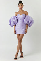 Alexandrine Puff Sleeve Mini Dress