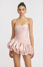 Alia Strapless Balloon Draped Mini Dress