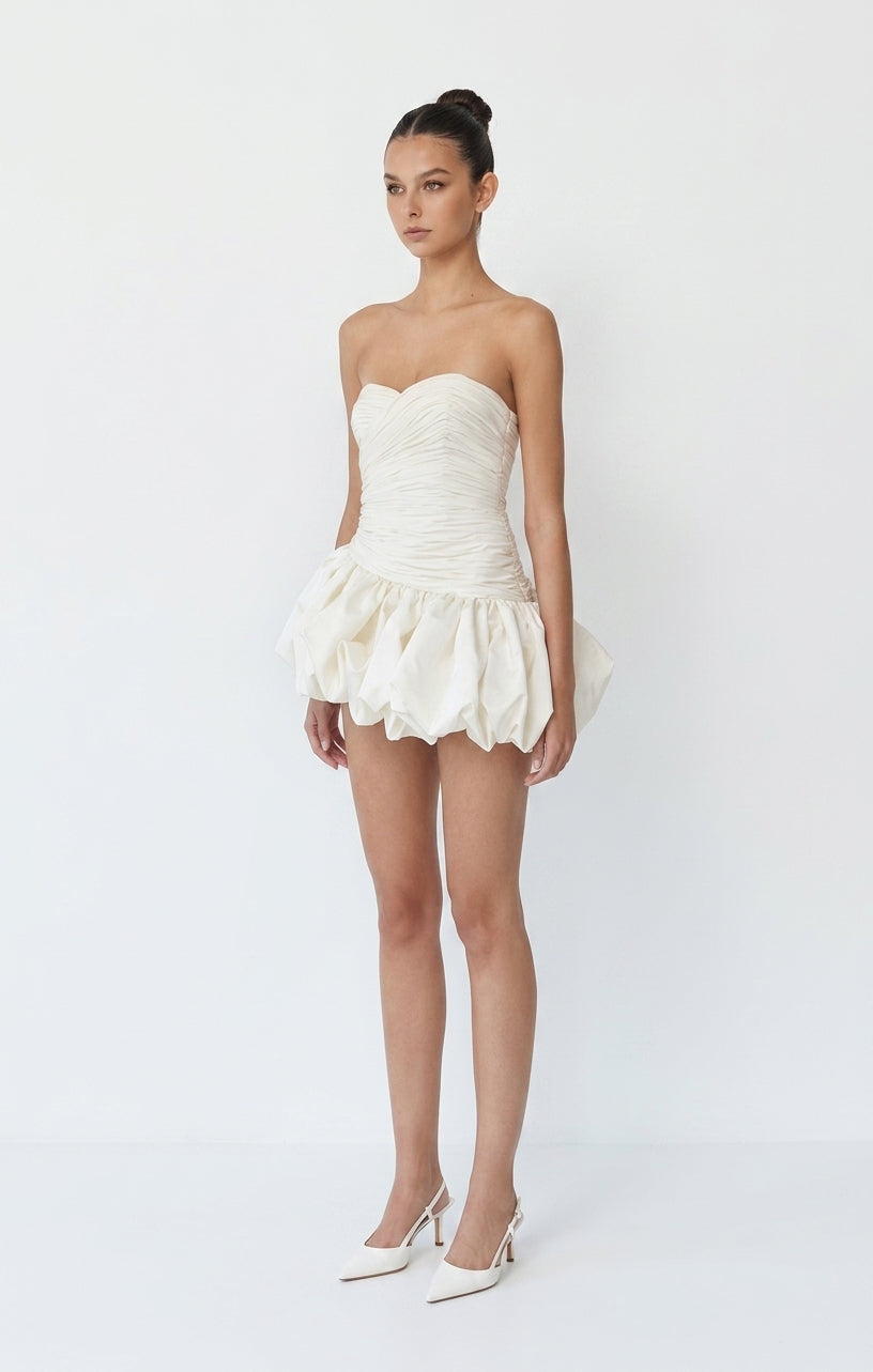 Alia | Women's Strapless Balloon Draped Mini Cocktail Dress