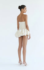 Alia Strapless Balloon Draped Mini Dress