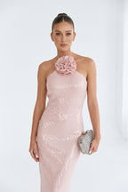 Awen Sequin Flower Maxi Dress