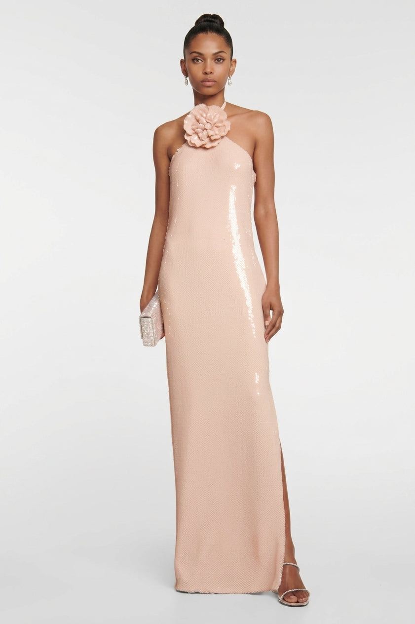 Awen Sequin Flower Maxi Dress