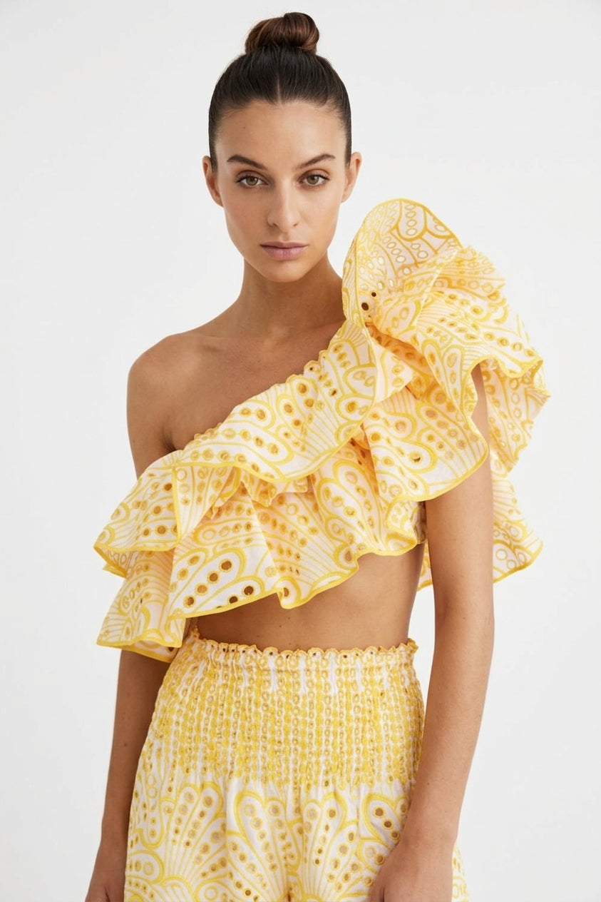 Dolly Embroidered Lace Tiered Ruffle Maxi Dress Set