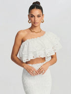 Dolly Embroidered Lace Tiered Ruffle Maxi Dress Set