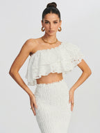 Dolly Embroidered Lace Tiered Ruffle Maxi Dress Set