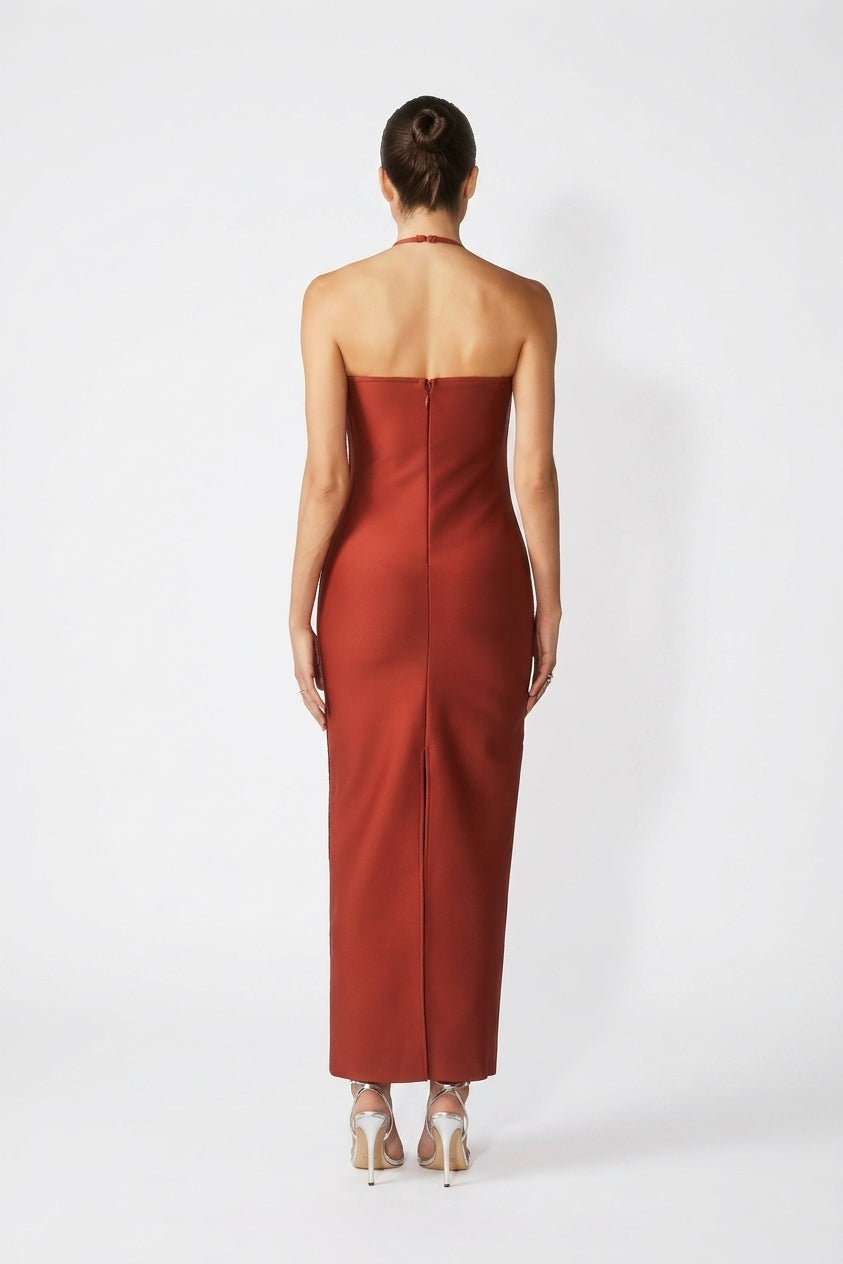 Elaina Halterneck Tassel Maxi Dress