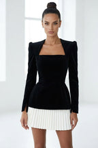 Elva Long Sleeve Pleated Mini Dress