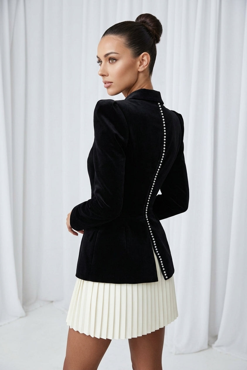 Elva Long Sleeve Pleated Mini Dress