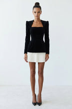 Elva Long Sleeve Pleated Mini Dress