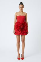 Eudora Flower Strapless Mini Dress