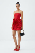 Eudora Flower Strapless Mini Dress