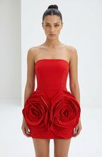 Eudora Flower Strapless Mini Dress