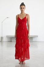 Eve Chiffon Ruffled Maxi Slip Dress
