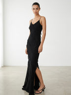 Eve Chiffon Ruffled Maxi Slip Dress
