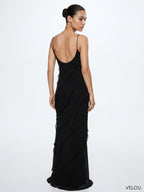 Eve Chiffon Ruffled Maxi Slip Dress