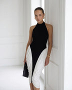 Francesca Halter Backless Pleated Midi Dress