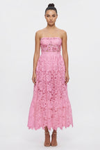 Lilly Lace Bustier Midi Dress