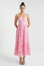 Lilly Lace Bustier Midi Dress