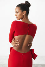Lavele Red Bow Maxi Dress