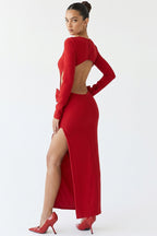 Lavele Red Bow Maxi Dress