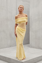 Leona Off Shoulder Sheer Maxi Dress
