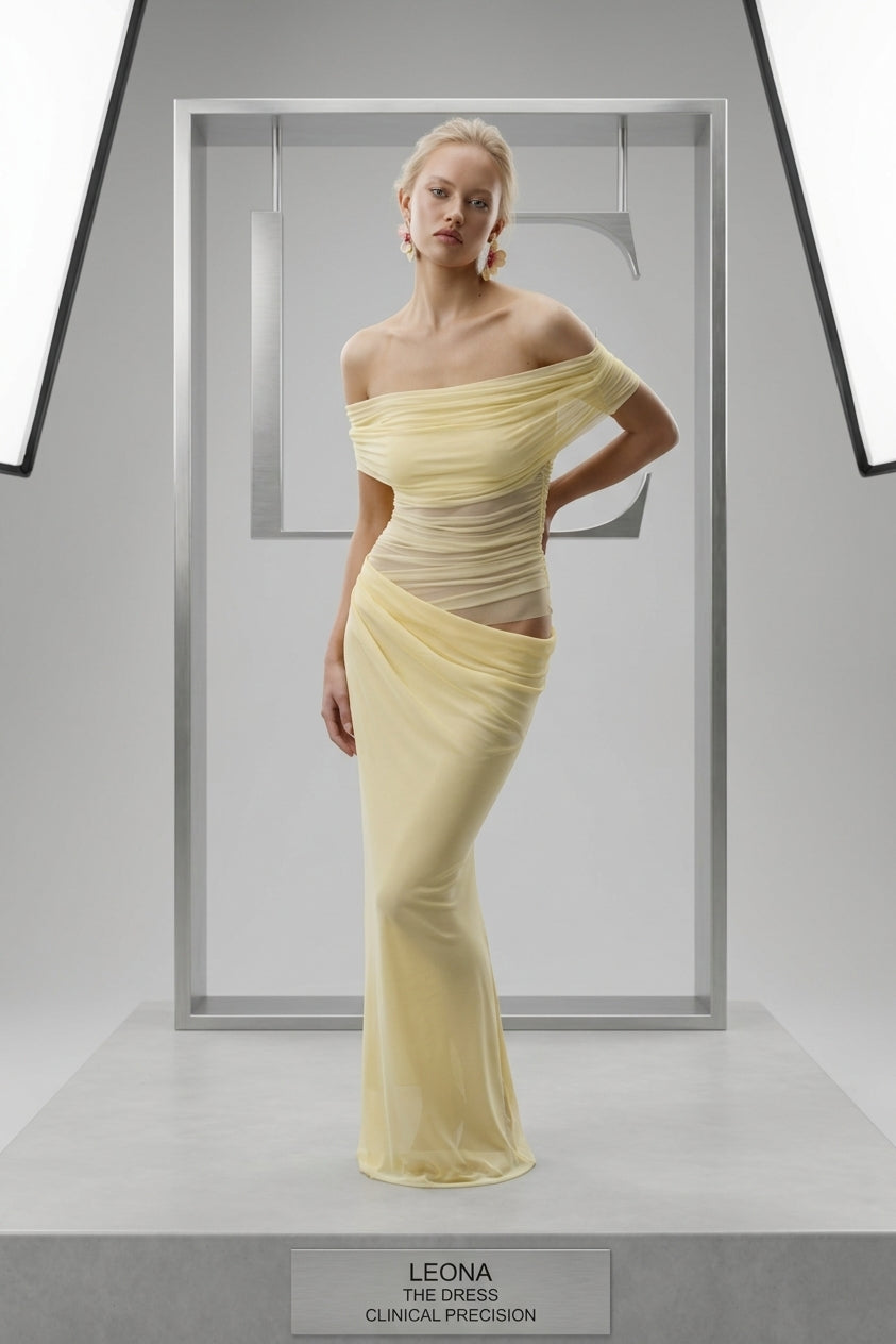 Leona Off Shoulder Sheer Maxi Dress