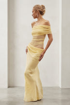 Leona Off Shoulder Sheer Maxi Dress