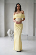Leona Off Shoulder Sheer Maxi Dress