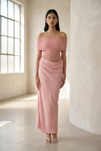 Leona Off Shoulder Sheer Maxi Dress