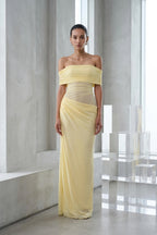 Leona Off Shoulder Sheer Maxi Dress