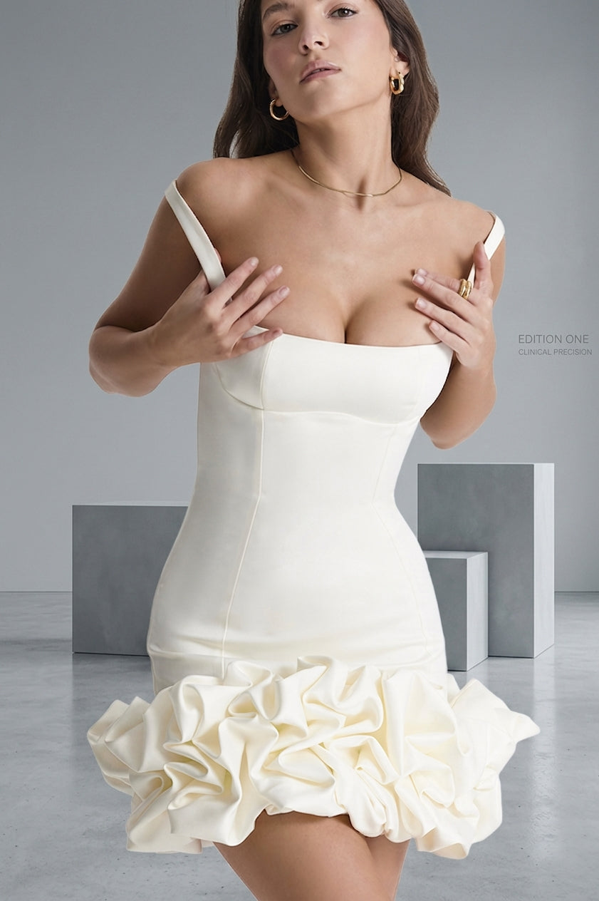 Lilou Ivory Ruffle Mini Dress