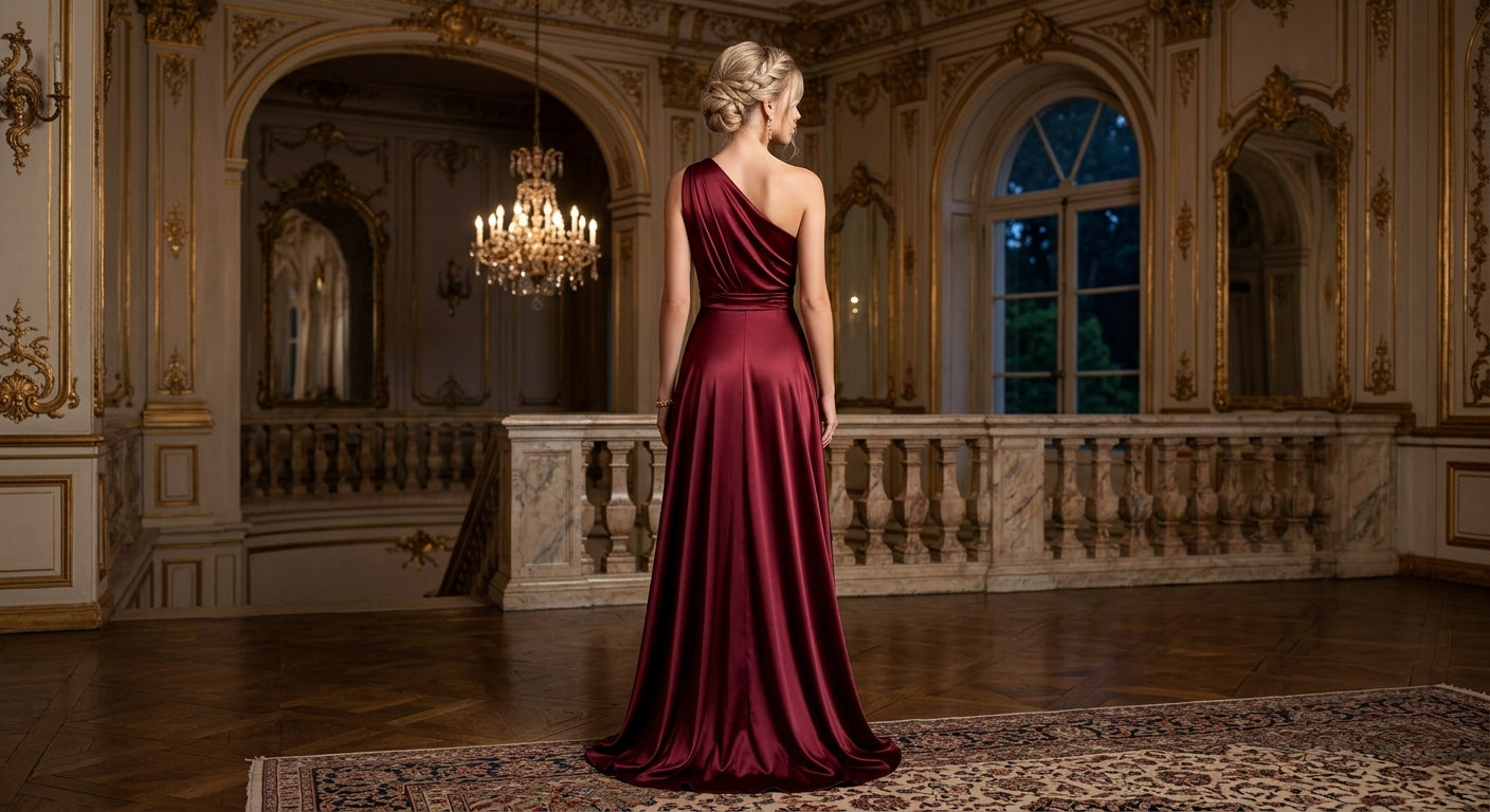 Ophelia | Women's One-shoulder Maxi Wedding Guest Dress