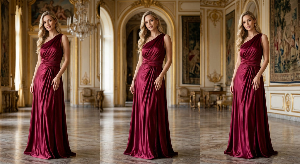 Ophelia | Women's One-shoulder Maxi Wedding Guest Dress