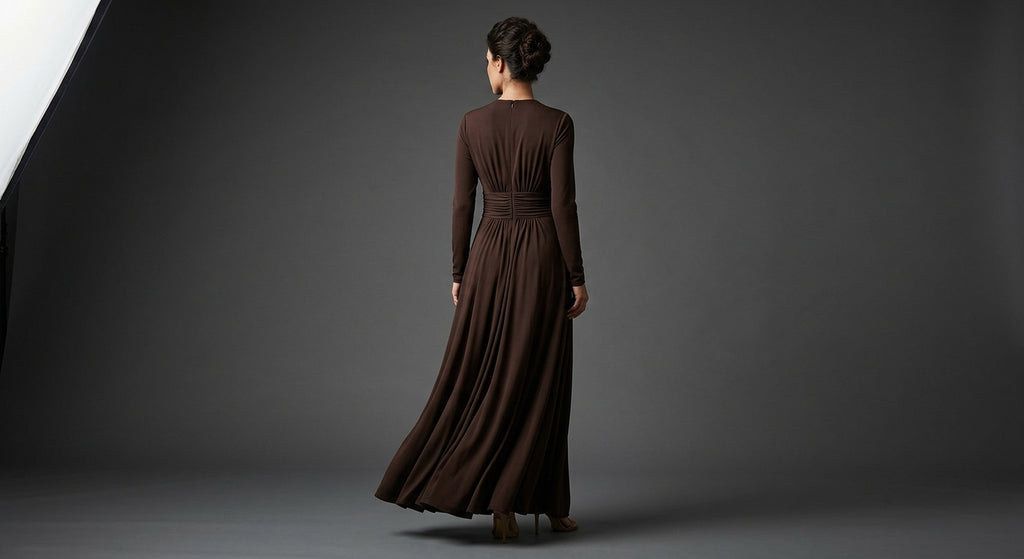 Renata Plunge Long Sleeve Maxi Dress